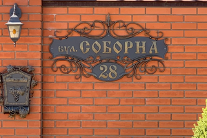 Табличка "Верона" та поштова скринька "Виноград" чорного кольору та бронзовою патиною  фото